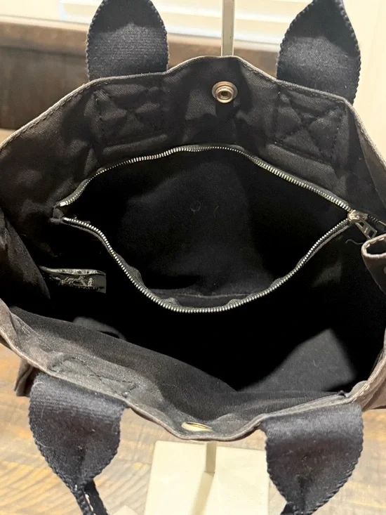 Hermes Black Canvas Tote Bag - Picture 4 of 8